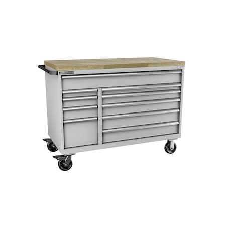 Champion Tool Storage Mobile Modular Cabinet, 10 Drawer, Light Gray, Steel, 56-1/2 in W x 28-1/2 in D x 33-1/2 in H D1500DB10MB8BBT-LG